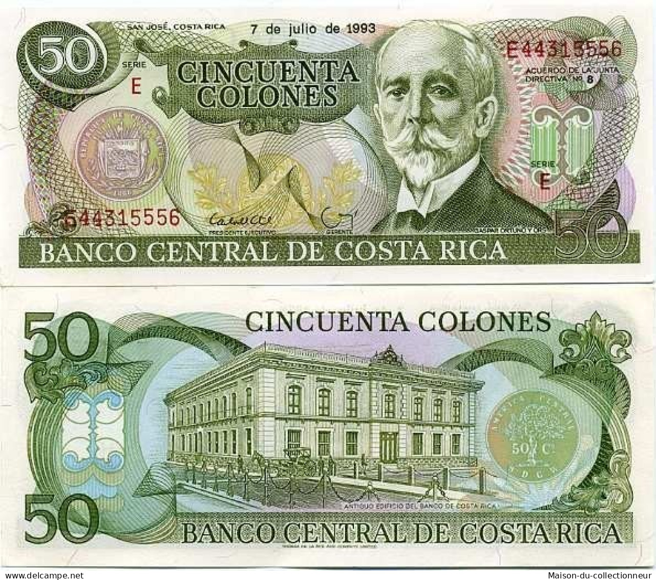 Billets Banque Costa Rica Pk N° 257 - 50 Colones - Costa Rica