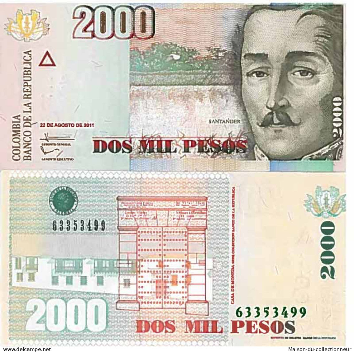 Billet De Banque Collection Colombie - PK N° 457 - 2000 Pesos - Colombia