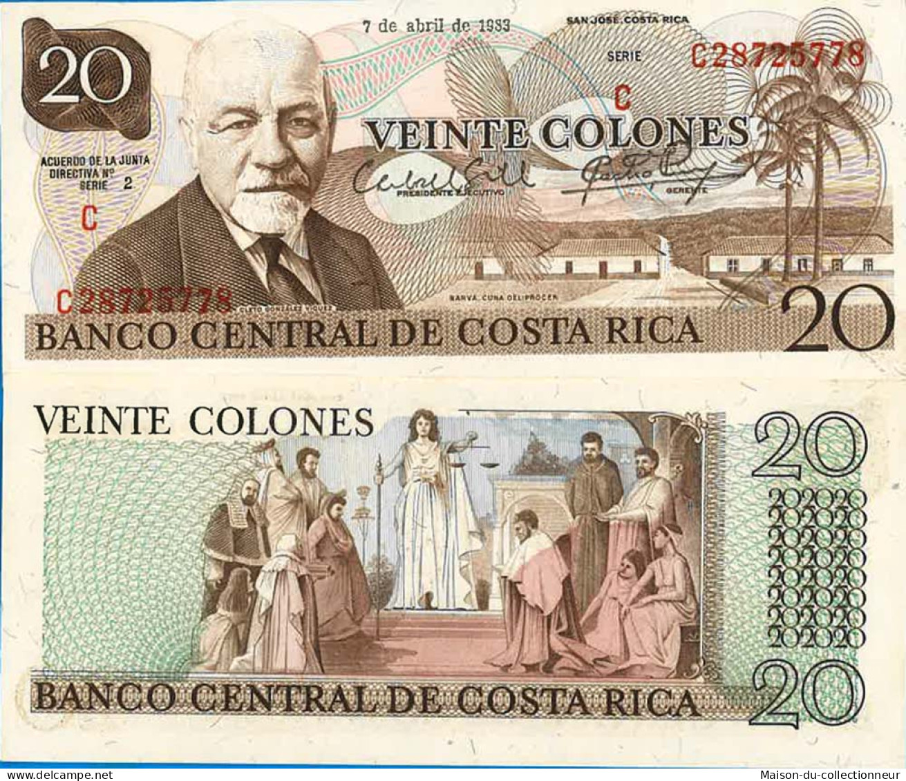 Billet De Banque Collection Costa Rica - PK N° 238 - 20 Colones - Costa Rica