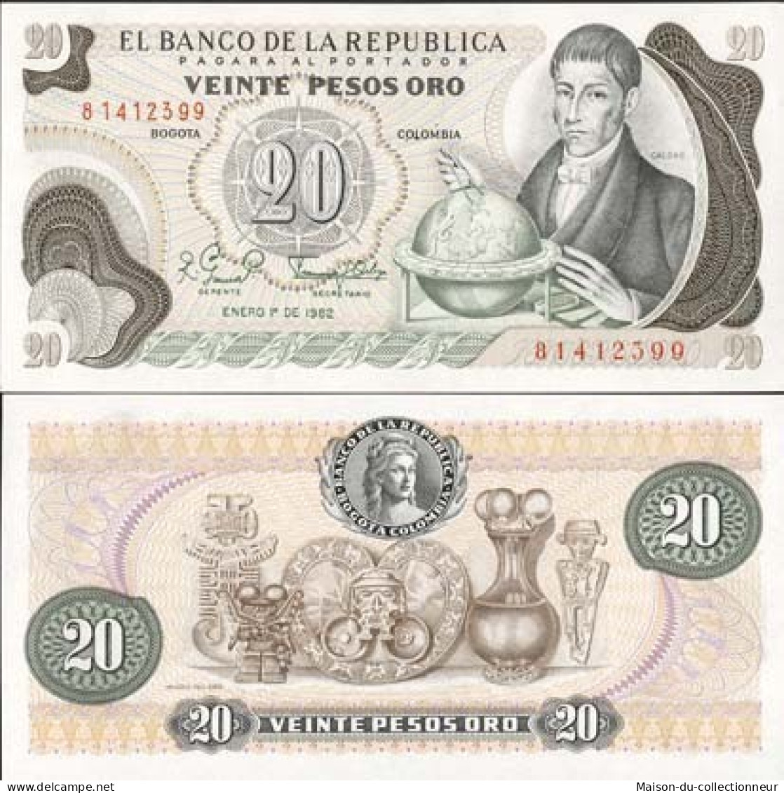 Billets Banque Colombie Pk N° 409 - 20 Pesos - Kolumbien