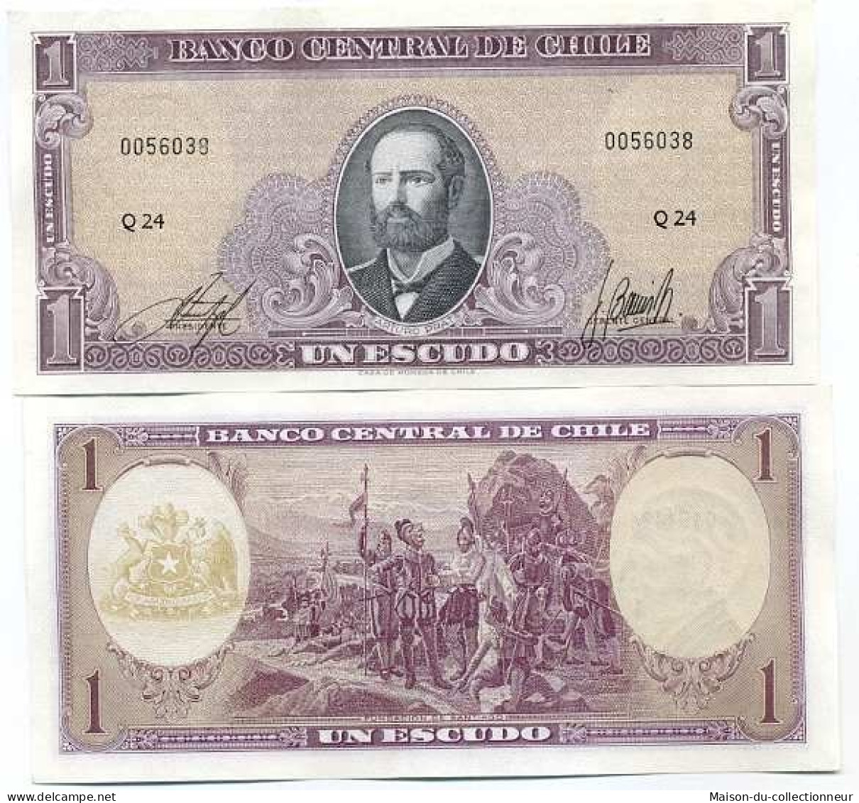 Billets Banque Chili Pk N° 136 - 1 Escudo - Chile