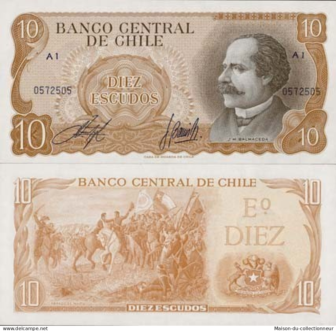 Billets De Banque Chili Pk N° 143 - 10 Escudos - Chili