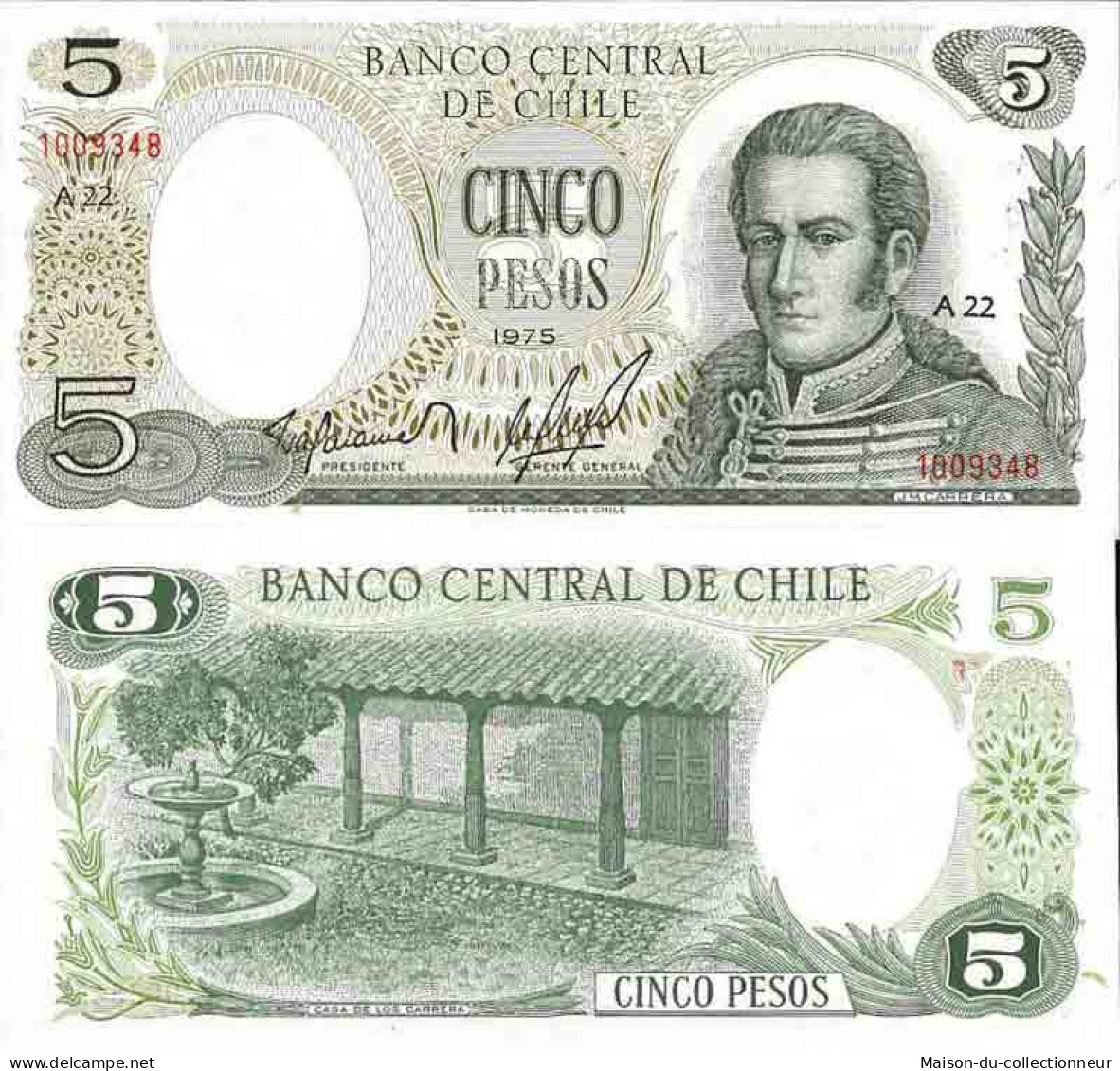 Billet De Banque Collection Chili - PK N° 149 - 5 Pesos - Chili