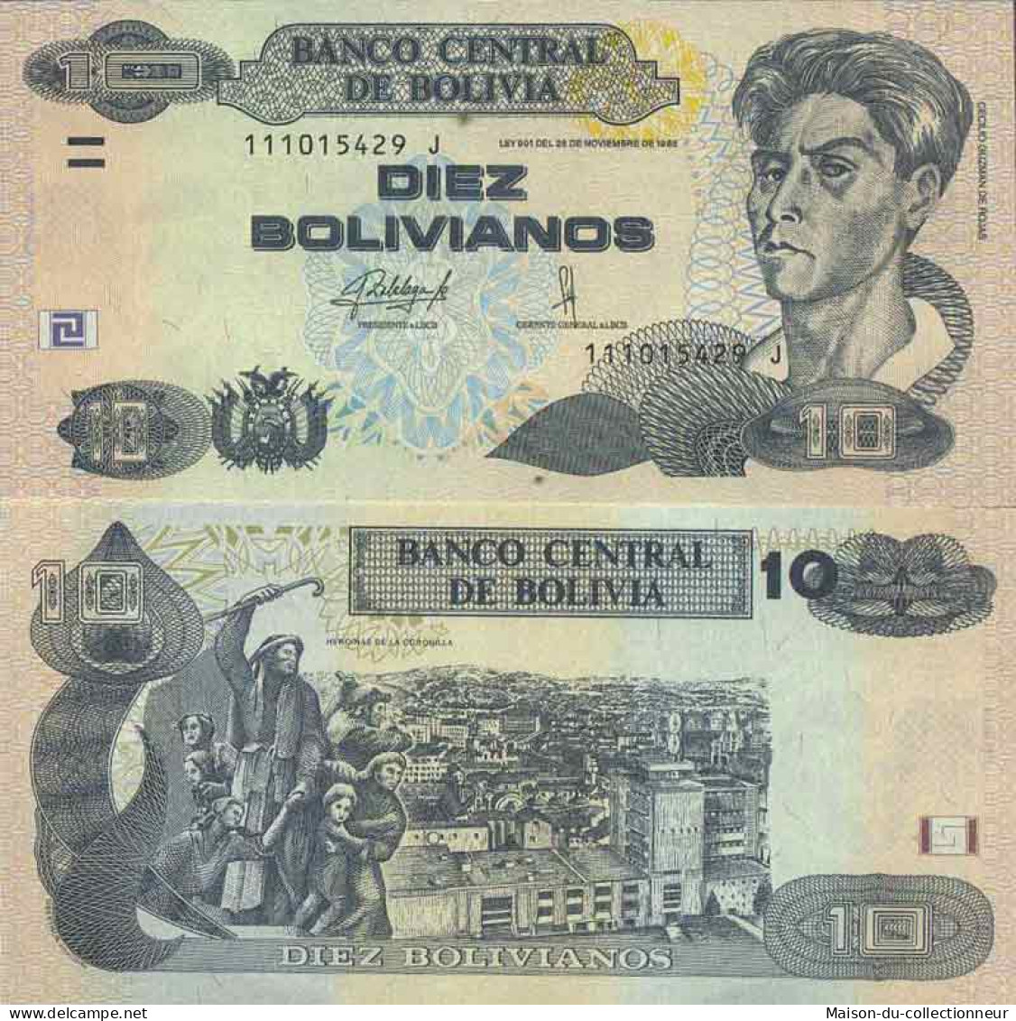 Billet De Banque Collection Bolivie - PK N° 243 - 10 Boliviano - Bolivie