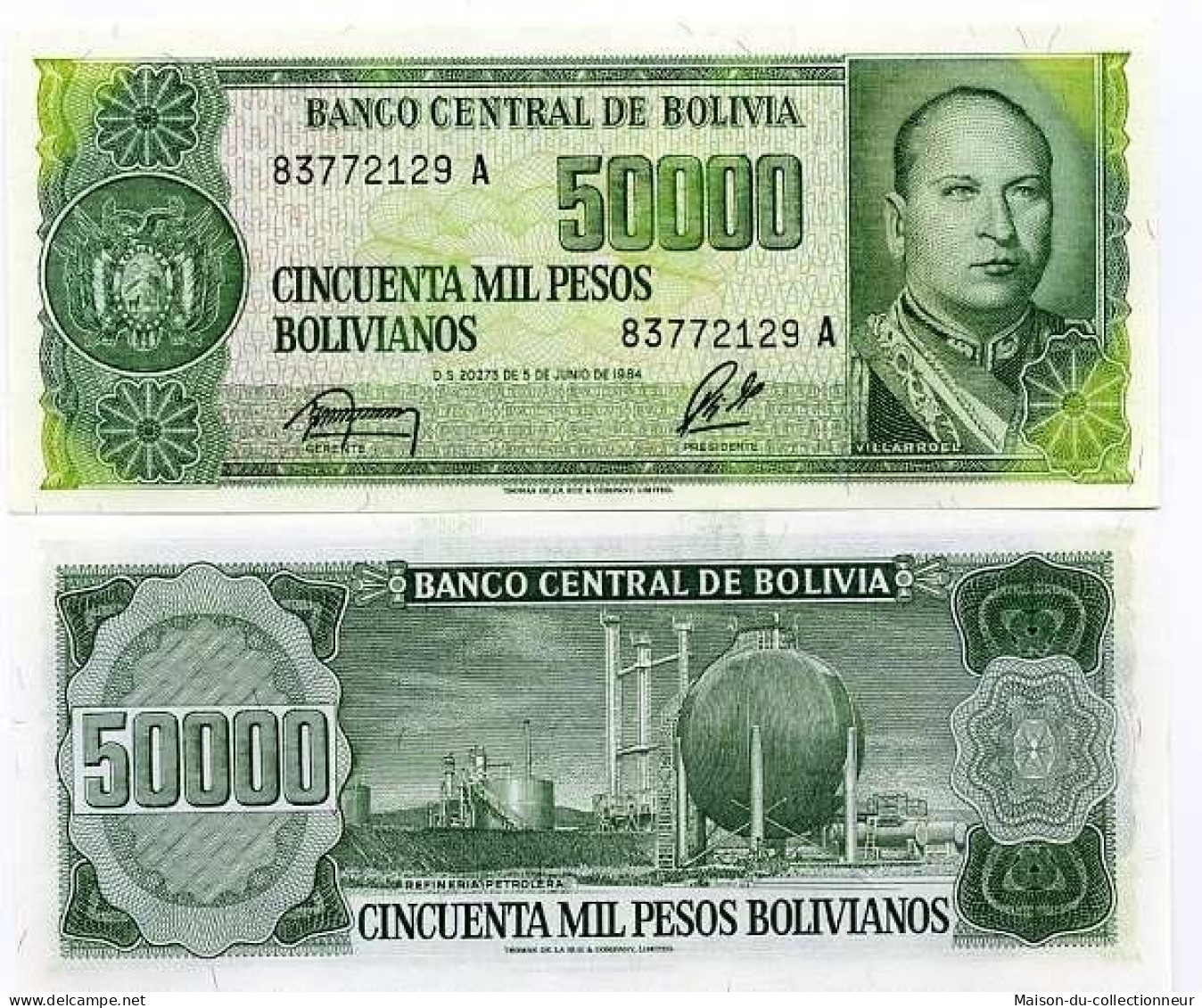 Billets Banque Bolivie Pk N° 170 - 50000 Pesos - Bolivie