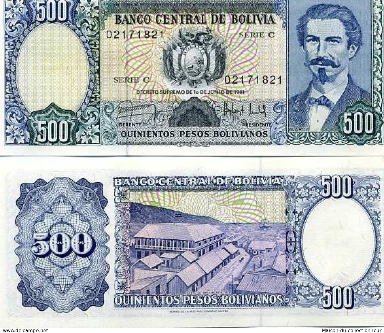 Billets Collection Bolivie Pk N° 166 - 500 Pesos - Bolivien