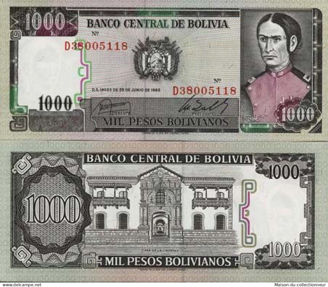 Billets Collection Bolivie Pk N° 167 - 1000 Pesos - Bolivien