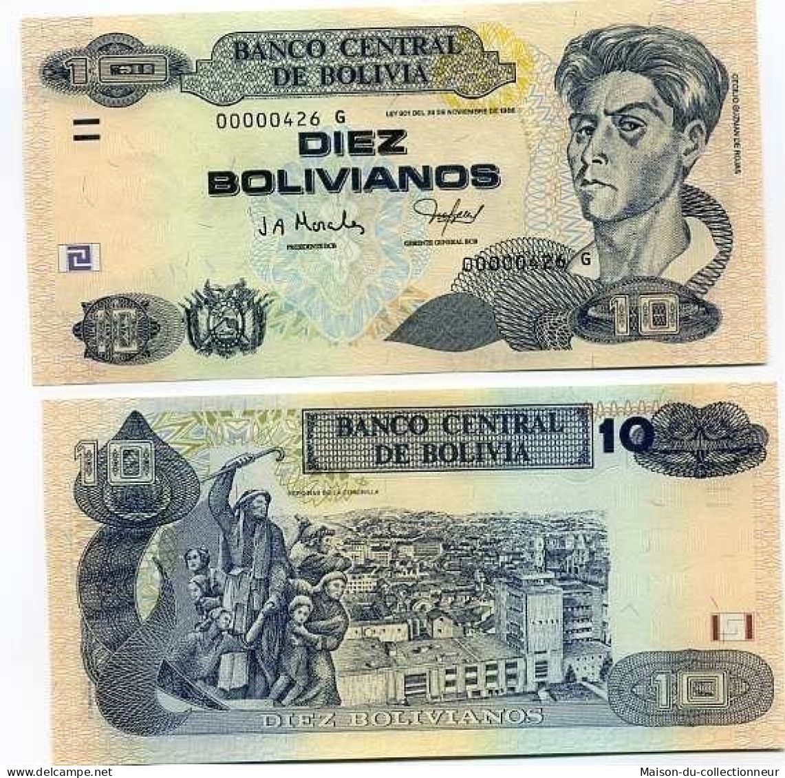 Billet De Banque Bolivie Pk N° 223 - 10 Bolivianos - Bolivie