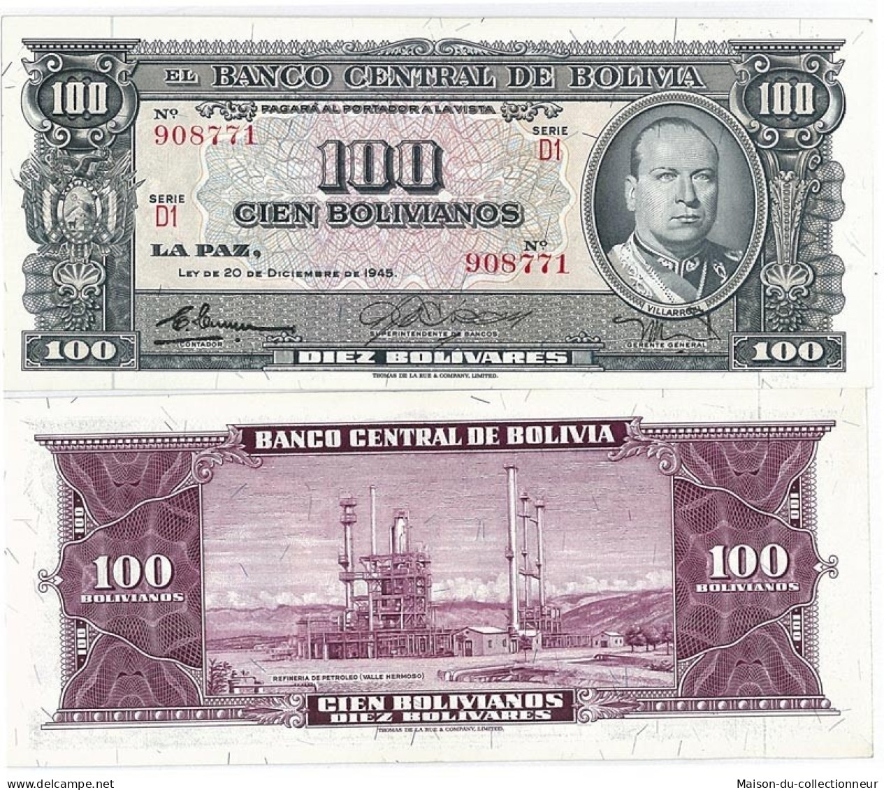Billets De Banque Bolivie Pk N° 147 - 100 Pesos - Bolivië