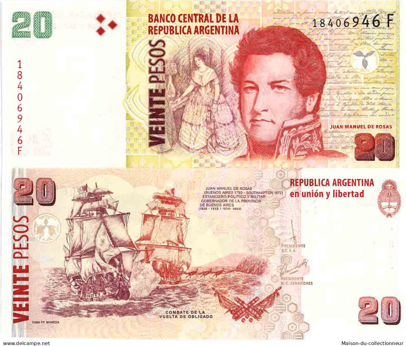 Billet De Banque Collection Argentine - PK N° 355 - 20 Pesos - Argentine
