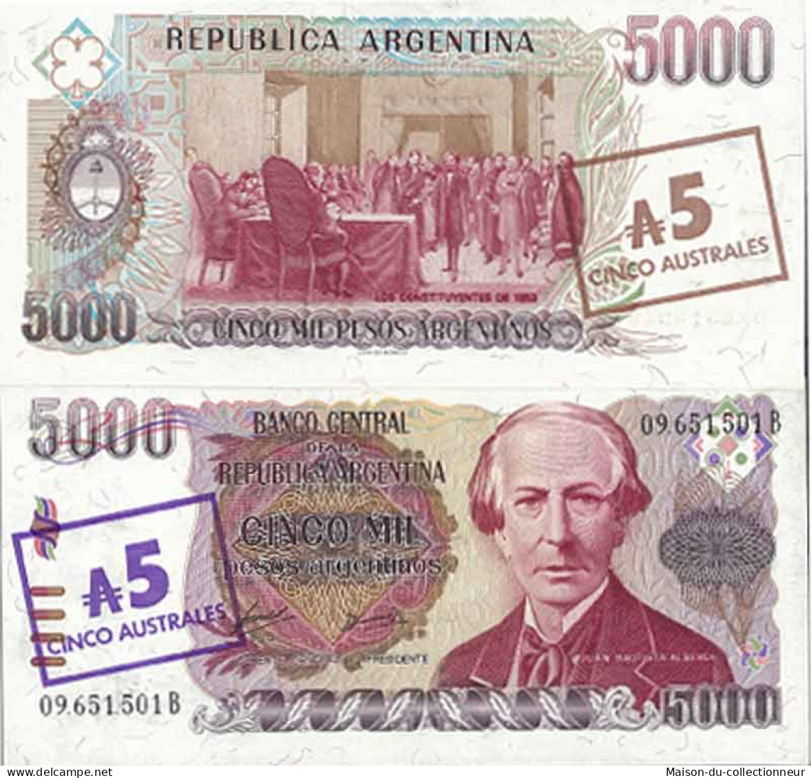 Billet De Banque Collection Argentine - PK N° 321 - 5 Australes - Argentine