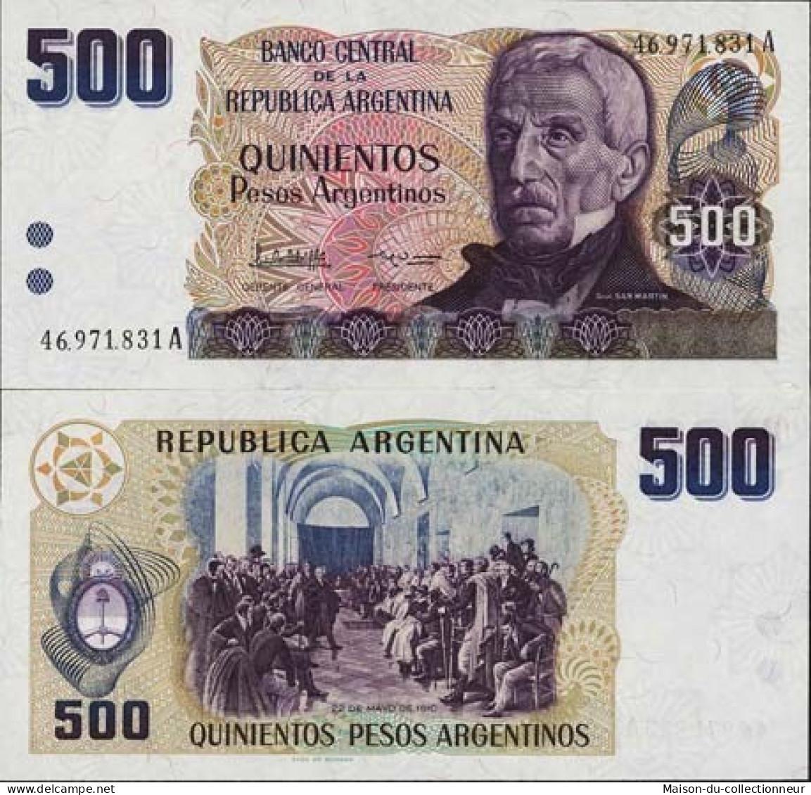 Billets De Banque Argentine Pk N° 316 - 500 Pesos - Argentine