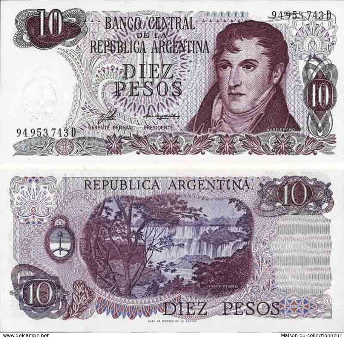 Billet De Banque Collection Argentine - PK N° 300 - 10 Pesos - Argentine