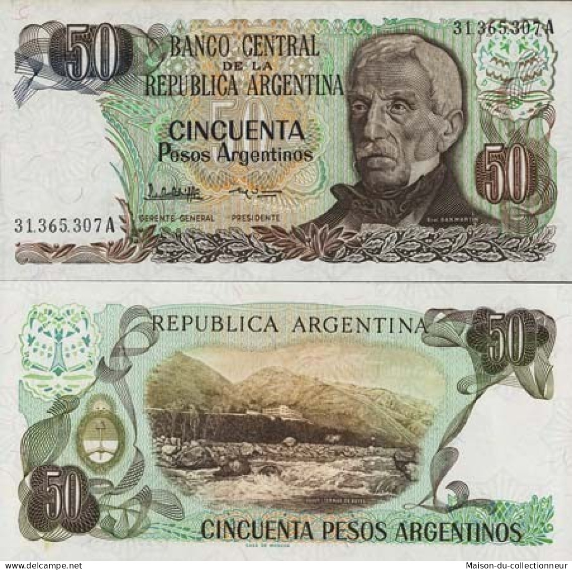 Billet De Banque Argentine Pk N° 314 - 50 Pesos - Argentine