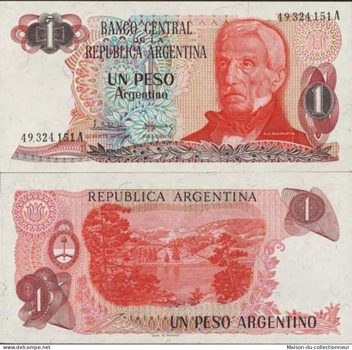 Billet De Collection Argentine Pk N° 311 - 1 Peso - Argentine