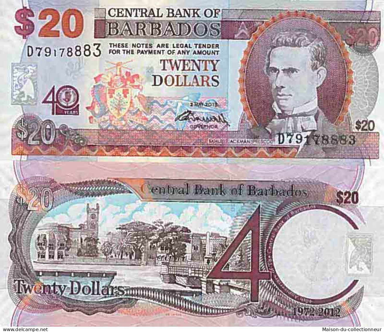 Billet De Banque Collection Barbade - PK N° 72 - 20 Dollars - Barbades