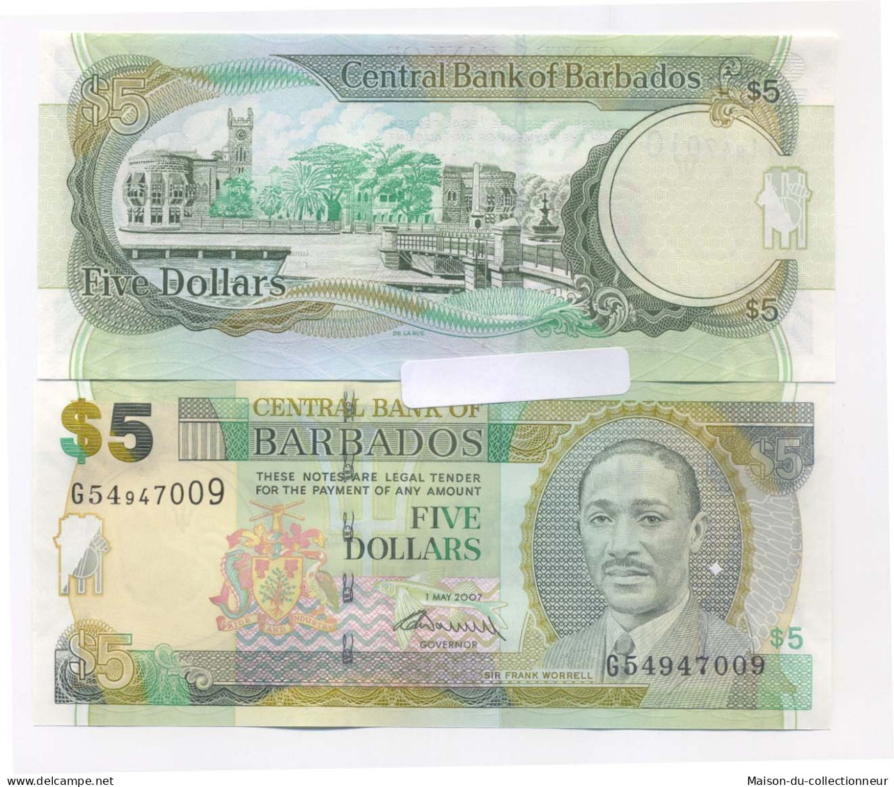 Billet De Banque Barbade Pk N° 67 - 5 Dollars - Barbados