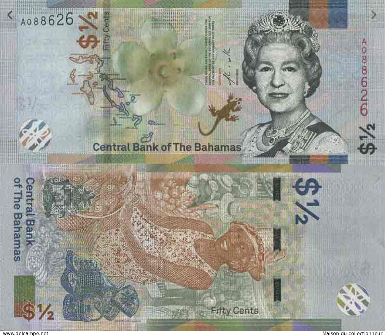 Billet De Banque Collection Bahamas - W N° 77 - 0,5 Dollar - Bahamas
