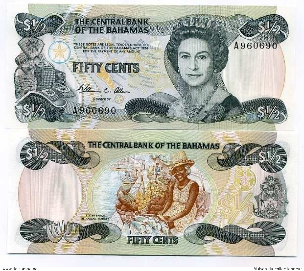 Billets Banque Bahamas Pk N° 42 - 50 Cents - Bahamas