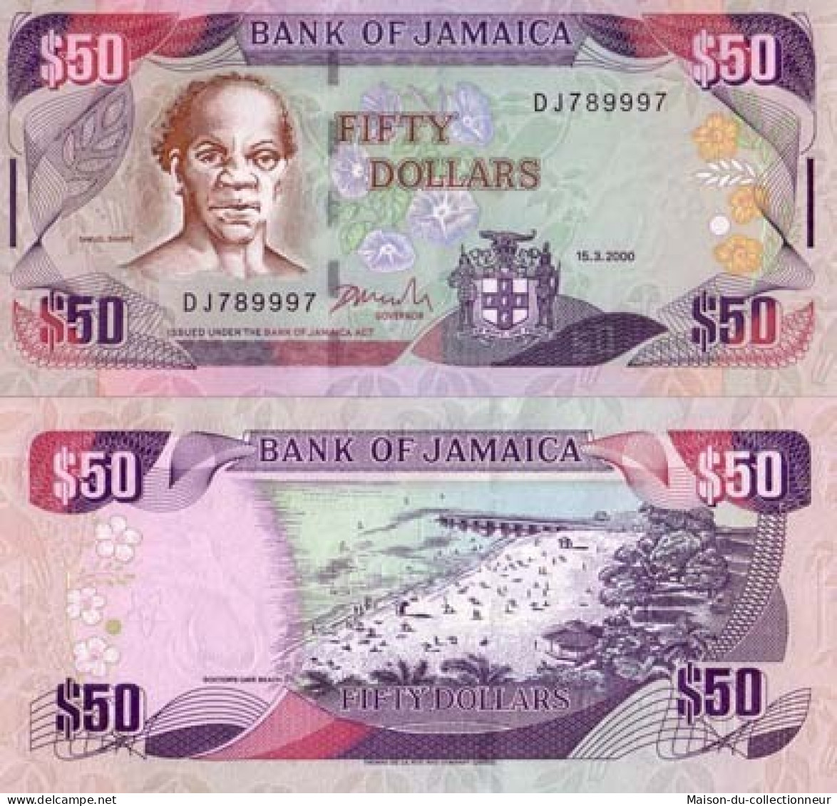 Billets Collection Jamaique Pk N° 73 - 50 Dollars - Jamaique