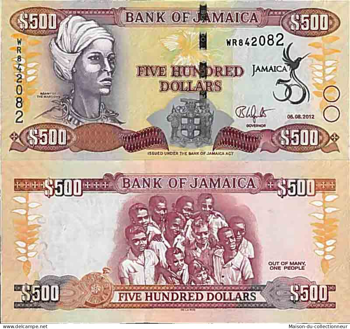 Billet De Banque Collection Jamaïque - PK N° 91 - 500 Dollars - Jamaique