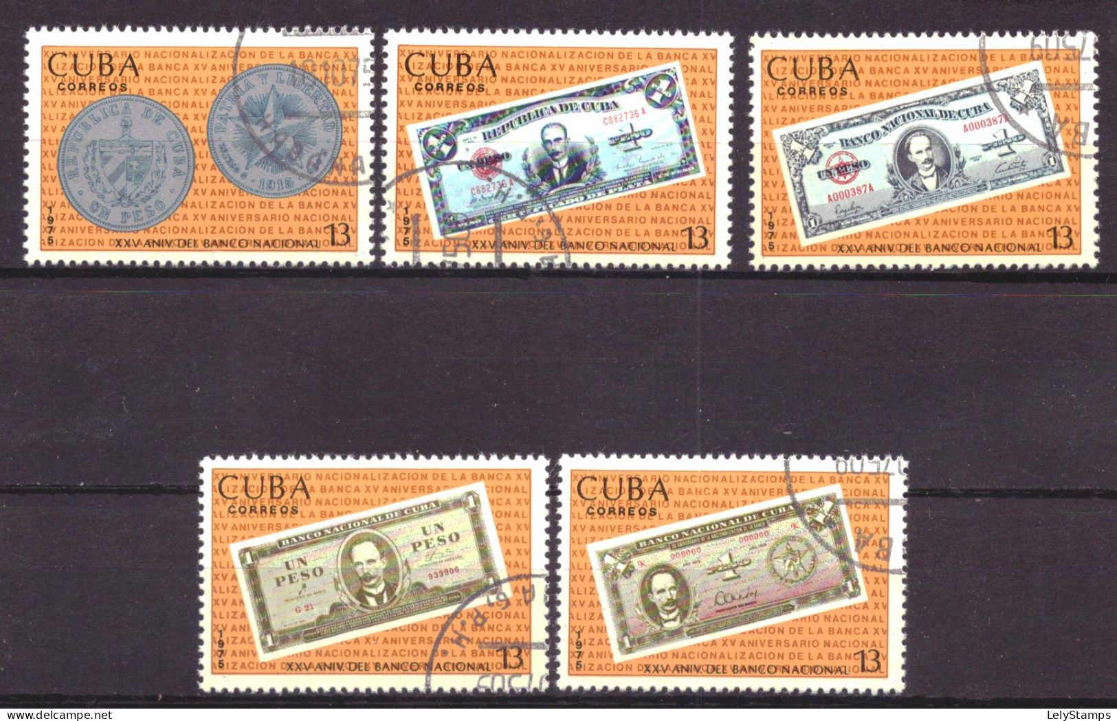 Cuba 2080 T/m 2084 Used Money (1975) - Oblitérés