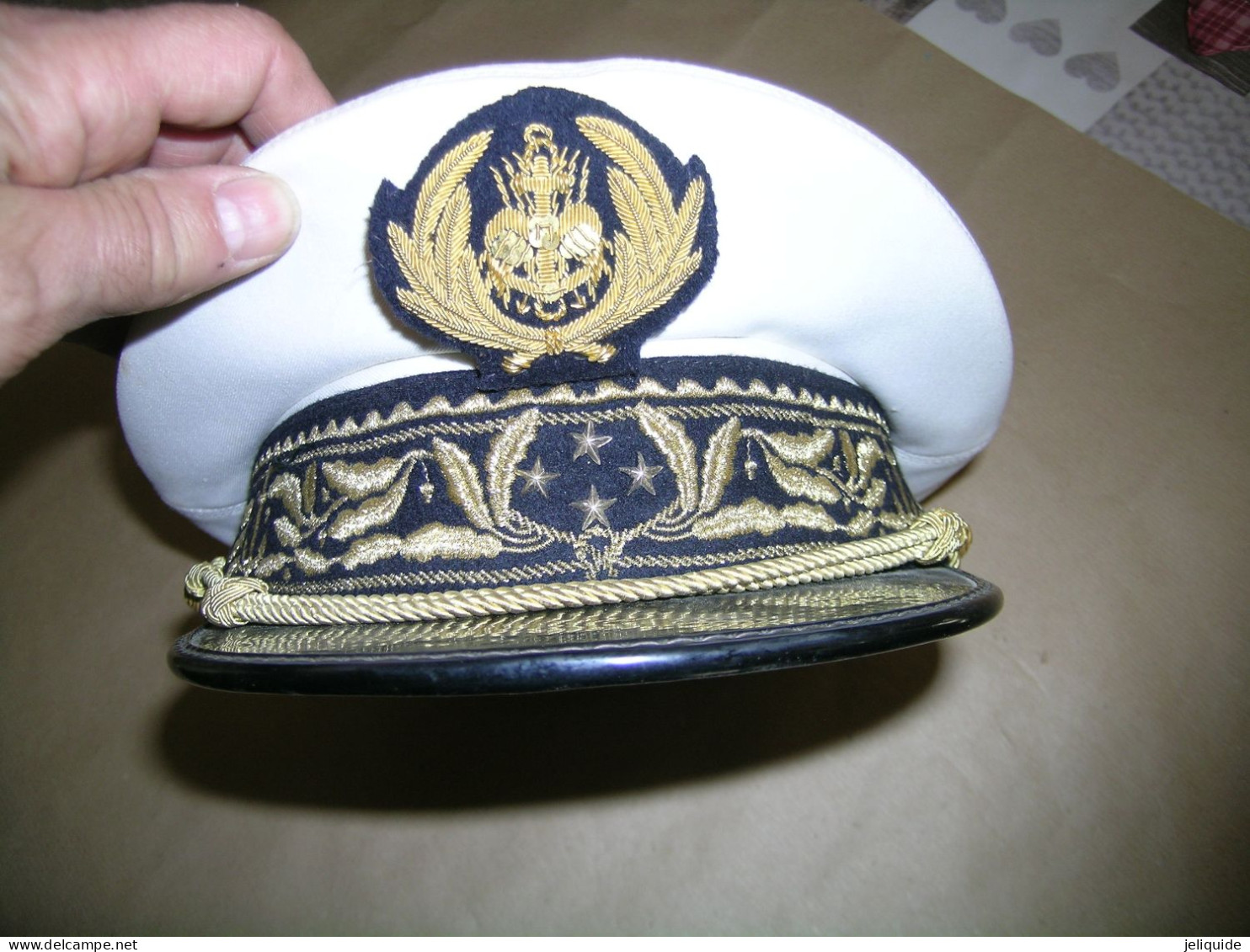 Casquette Coiffe Vice Amiral D'escadre Marien Française Taille 57 Bon état Années 80 - Casques & Coiffures