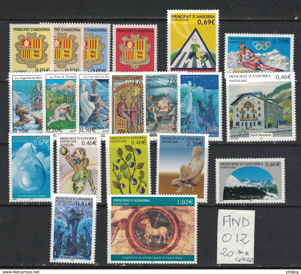 Andorre - French Andorra - Année Complete 2002 ** - MNH Complete Year 2002 - Ungebraucht