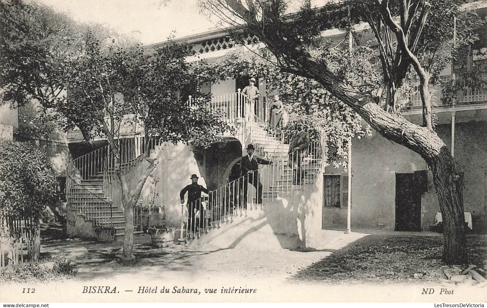 ALGÉRIE - Biskra - Hôtel Du Sahara - Vue Intérieure - Carte Postale Ancienne - Biskra