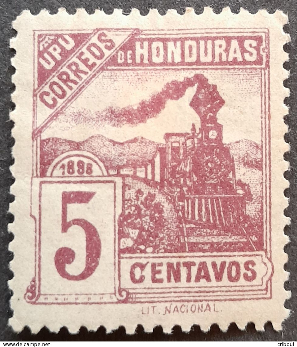 Honduras 1898 Erreur De Couleur Color Error Train Locomotive Chemin De Fer Yvert 86a * MH - Erreurs Sur Timbres