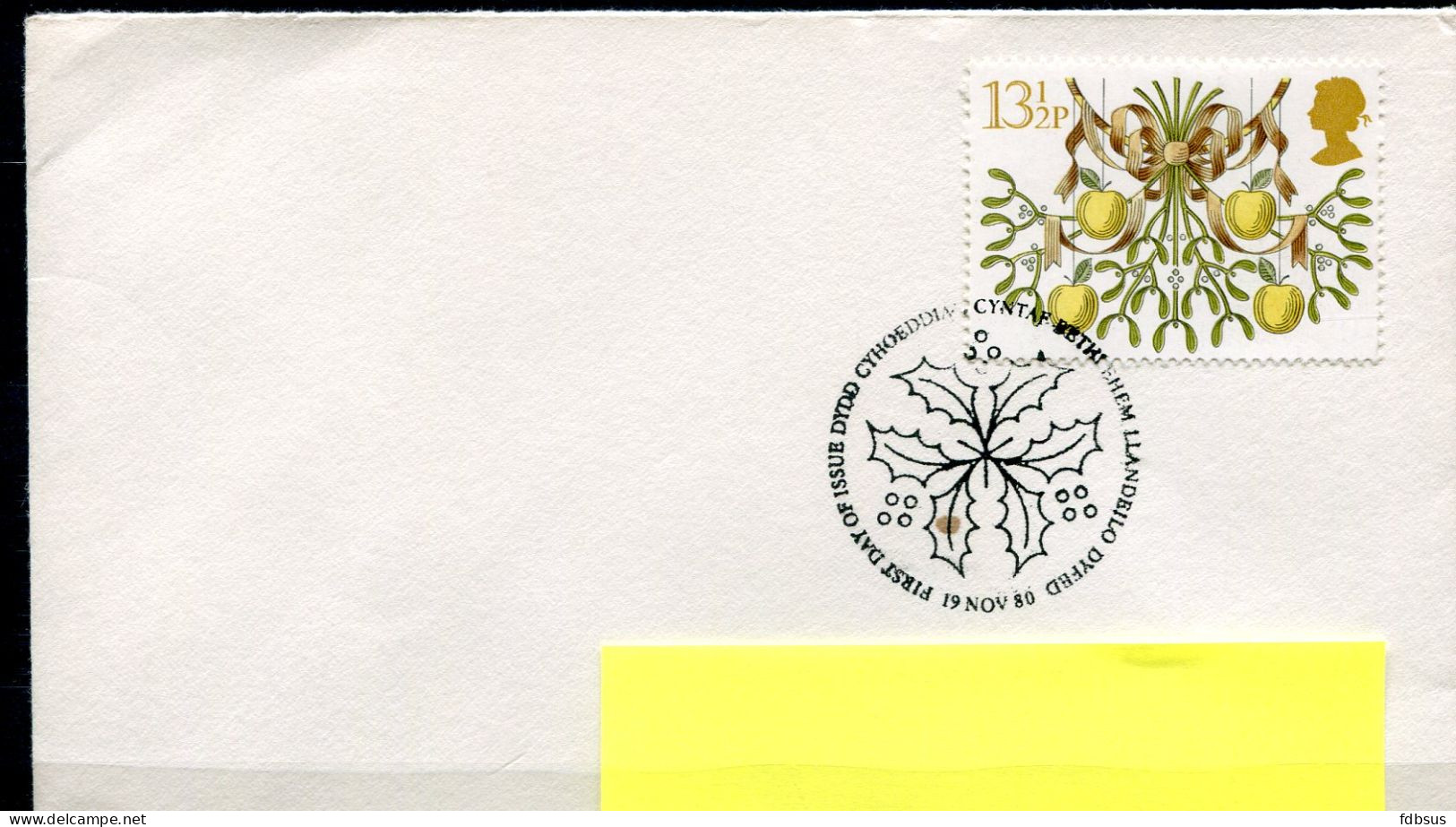 FDC Cover 19 Nov 1980   13 1/2P  Stamp Leaves With Apples - Cover To Belgium - 1971-1980 Em. Décimales