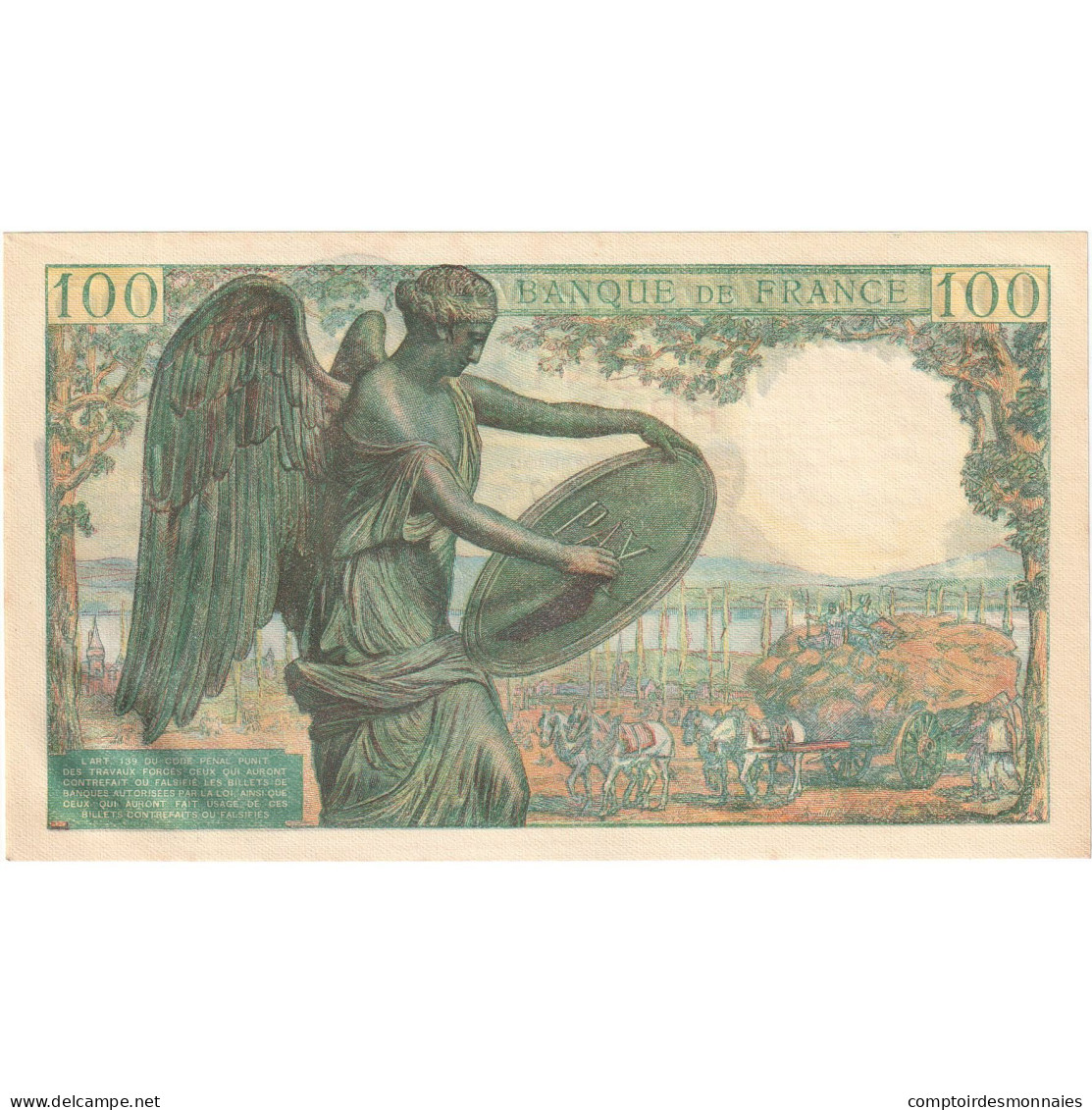 France, 100 Francs, Descartes, 1944, E.88, SPL+, Fayette:27.5, KM:101a - 100 F 1939-1942 ''Sully''