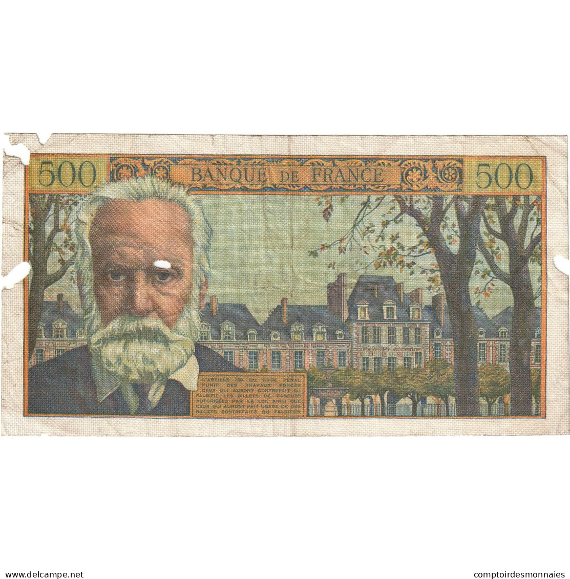 France, 500 Francs, Victor Hugo, 1954-09-02, F.41, TB - 500 F 1954-1958 ''Victor Hugo''