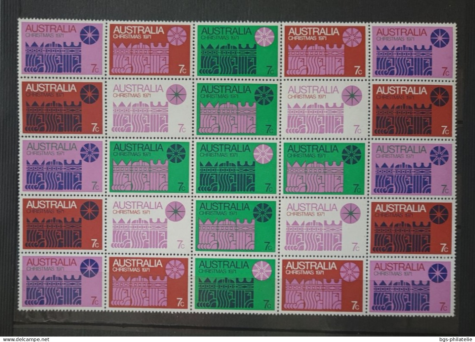 Australie,  Timbres Numéros 450/456, Bloc De 25 Timbres,  Cote 175€. Neufs **(sans Charnières). - Mint Stamps