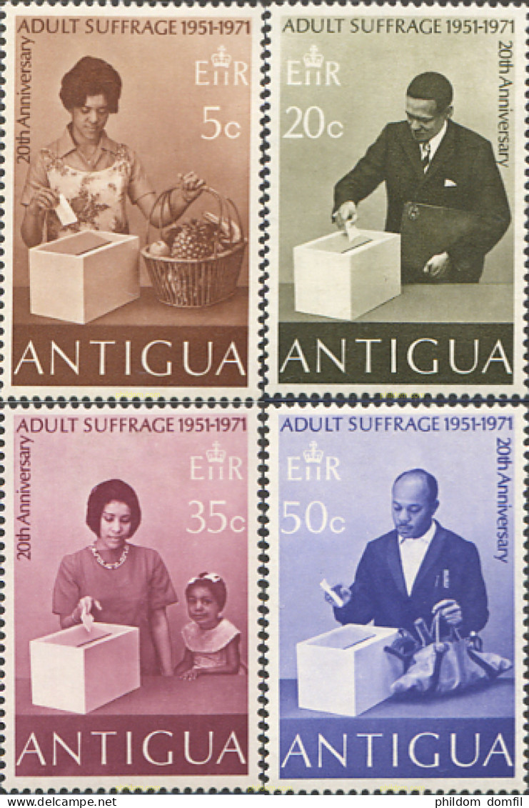 231054 MNH ANTIGUA 1971 20 ANIVERSARIO DEL DERECHO AL VOTO - Other & Unclassified