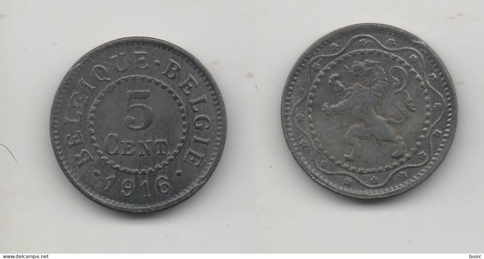 + BELGIQUE  + 5 CENTIMES 1916 + - 5 Cent