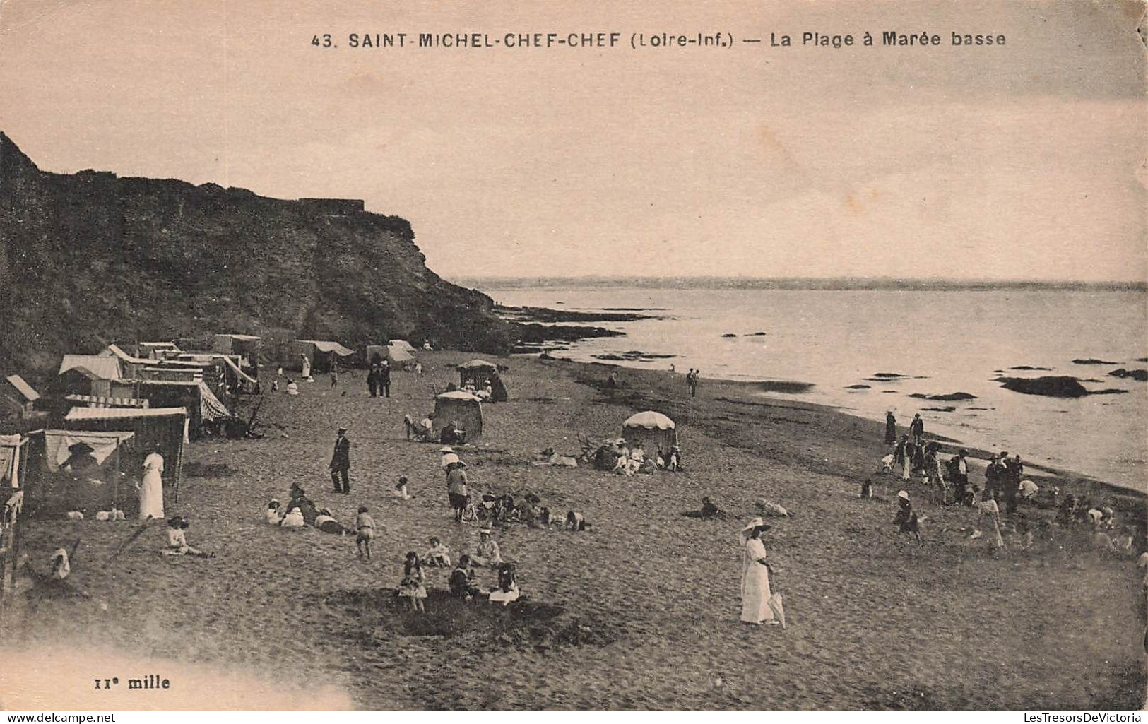 FRANCE - Saint Michel Chef Chef - La Plage à Marée Basse - Carte Postale Ancienne - Saint-Michel-Chef-Chef