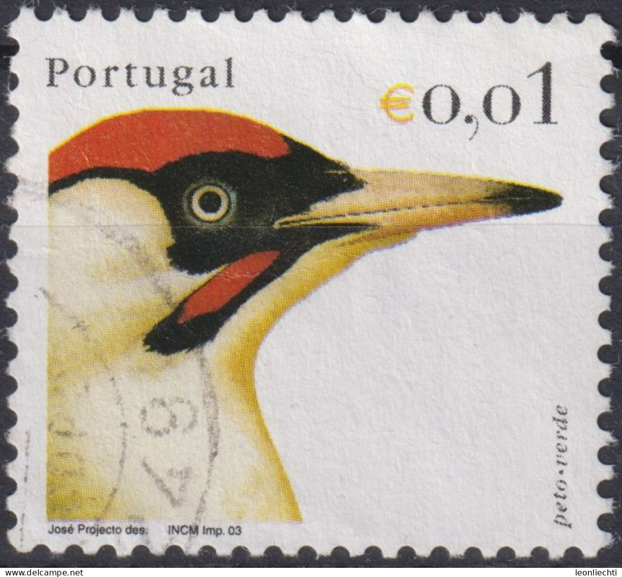 2003 Portugal ° Mi:PT 2642, Sn:PT 2530, Yt:PT 2621, European Green Woodpecker (Picus Viridis) - Usati