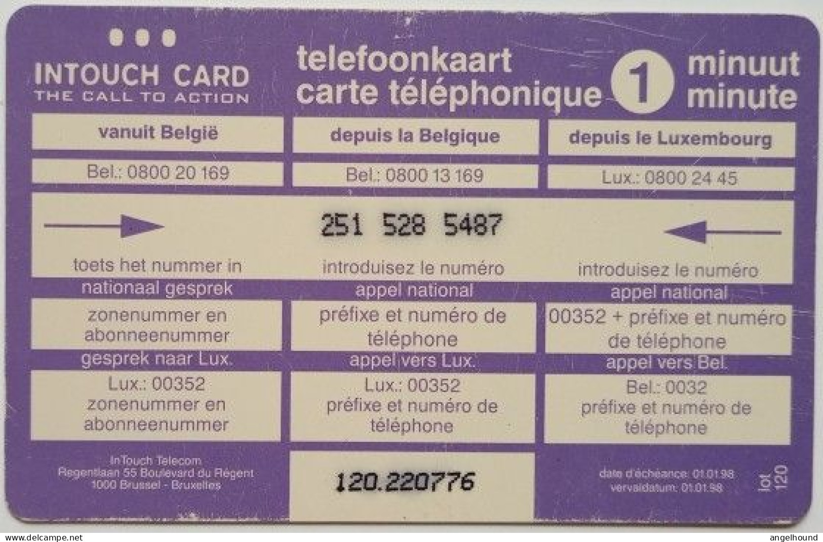 Belgium 1 Minute Prepaid - Leo ( Cow ) Kraft Jacobs Suchard - Sans Puce