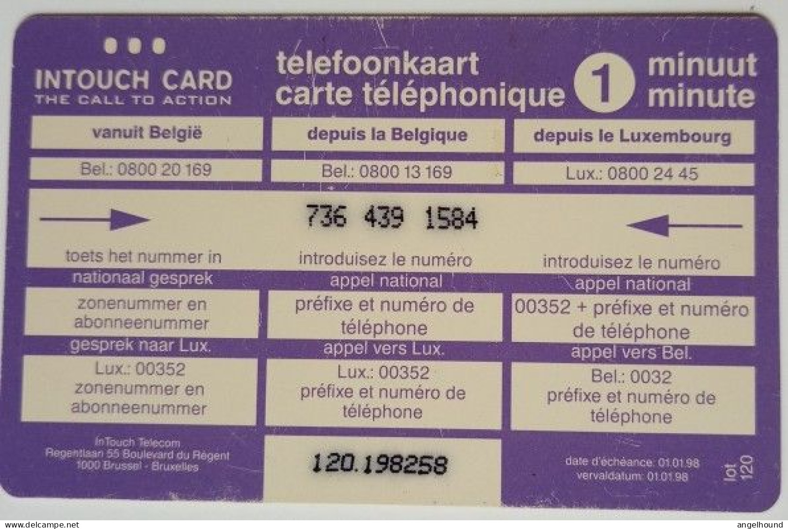 Belgium 1 Minute Prepaid - Leo ( Tarzan ) Kraft Jacobs Suchard - Sans Puce