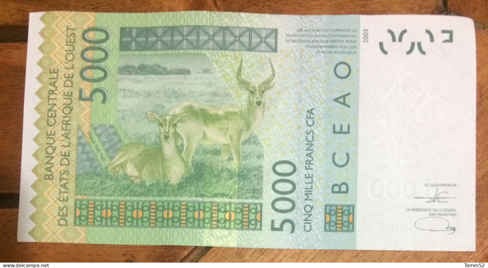 WAS/ Ivory Coast 5000 Francs UNC - Other - Africa