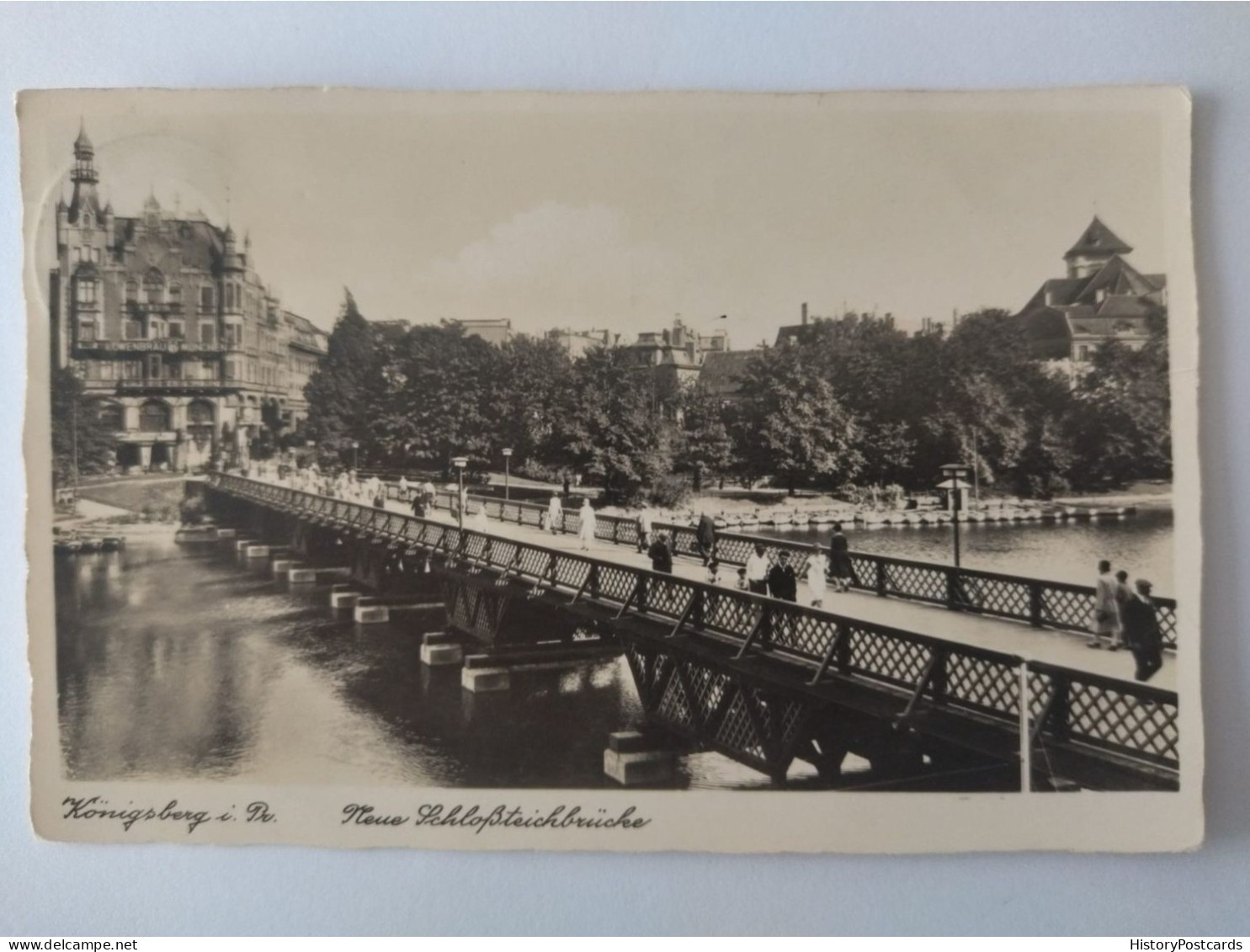 Königsberg In Preußen, Neue Schloßteichbrücke, Löwenbräu, 1937 - Westpreussen