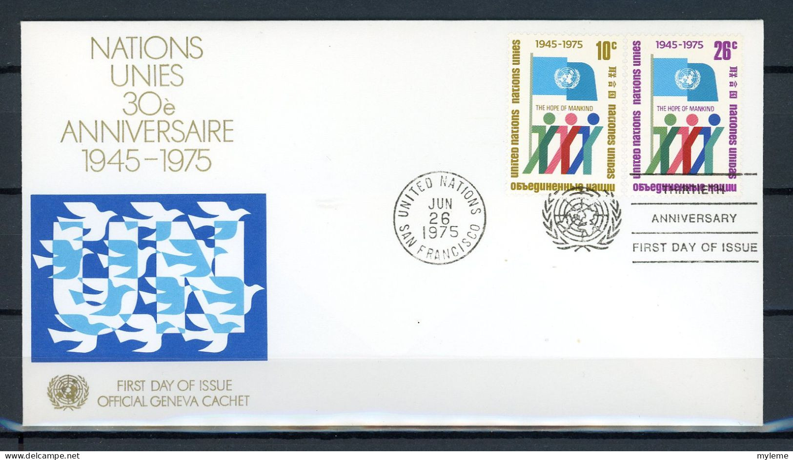 AX3a-1 Nations Unies N° 253 + 254   Saisir !!! - FDC