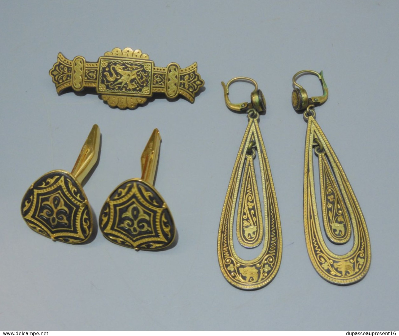 -BIJOUX ANCIENS TOLEDE BOUCLES D'OREILLES BROCHE BOUTONS De MANCHETTE   E - Autres & Non Classés