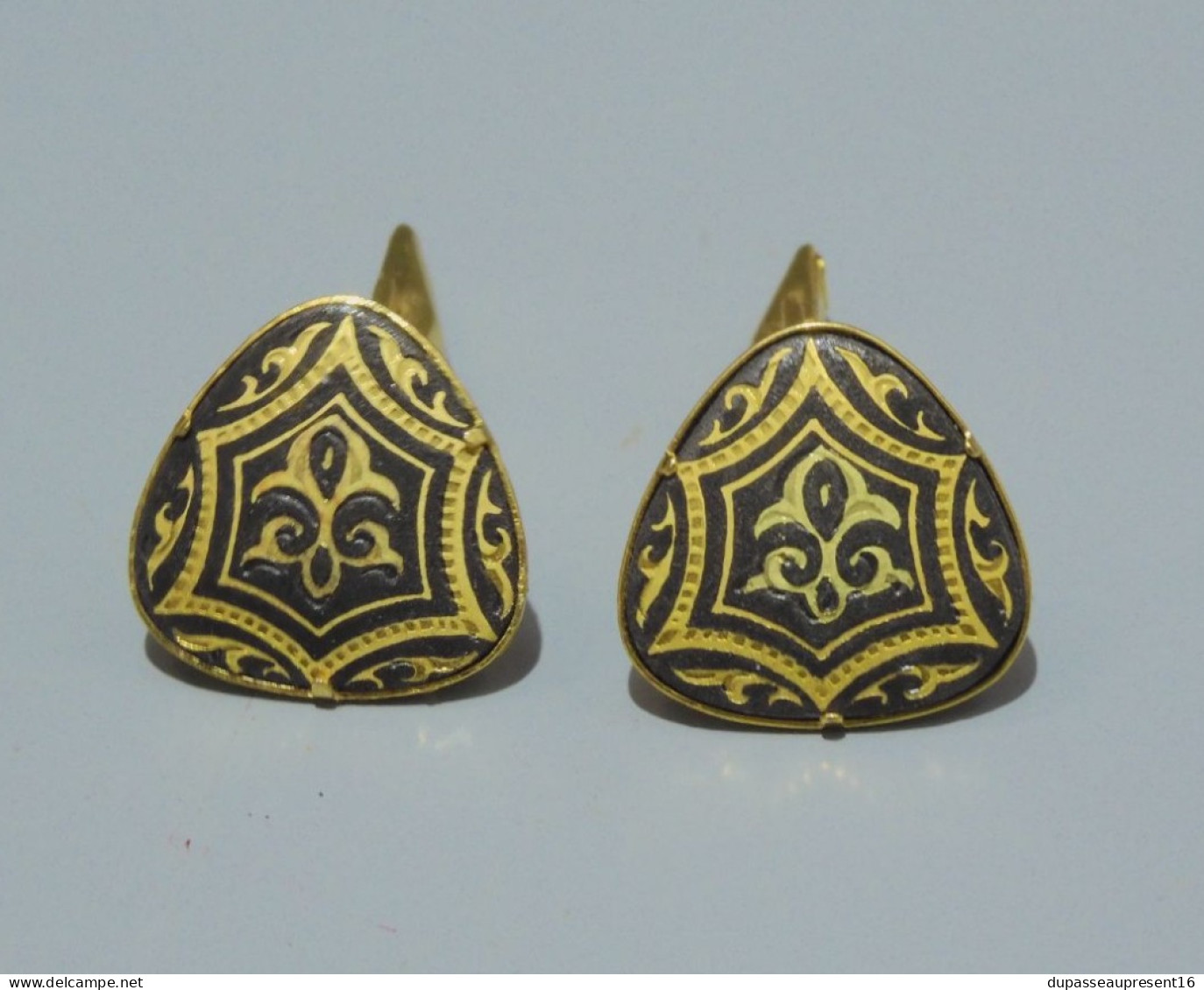 -BIJOUX ANCIENS TOLEDE BOUCLES D'OREILLES BROCHE BOUTONS de MANCHETTE   E