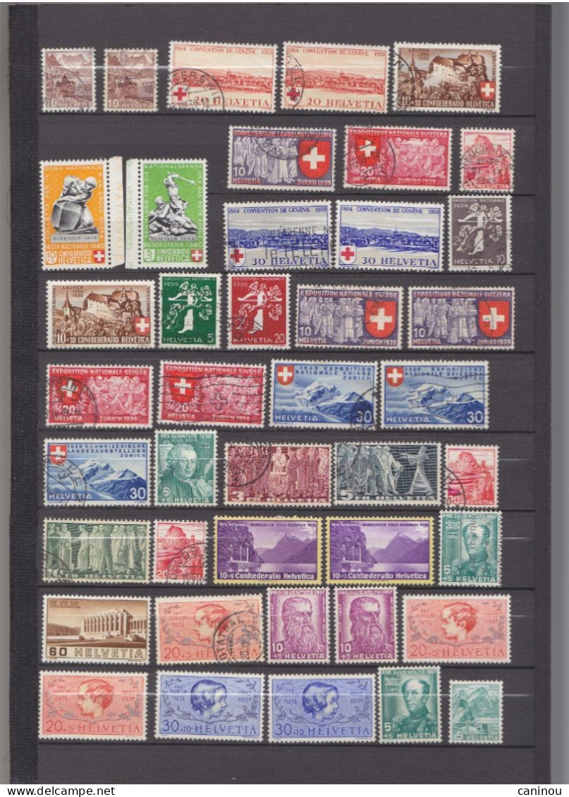 SUISSE COLLECTION LOT ENVIRON 1600 TIMBRES NEUFS ET OBLITERES