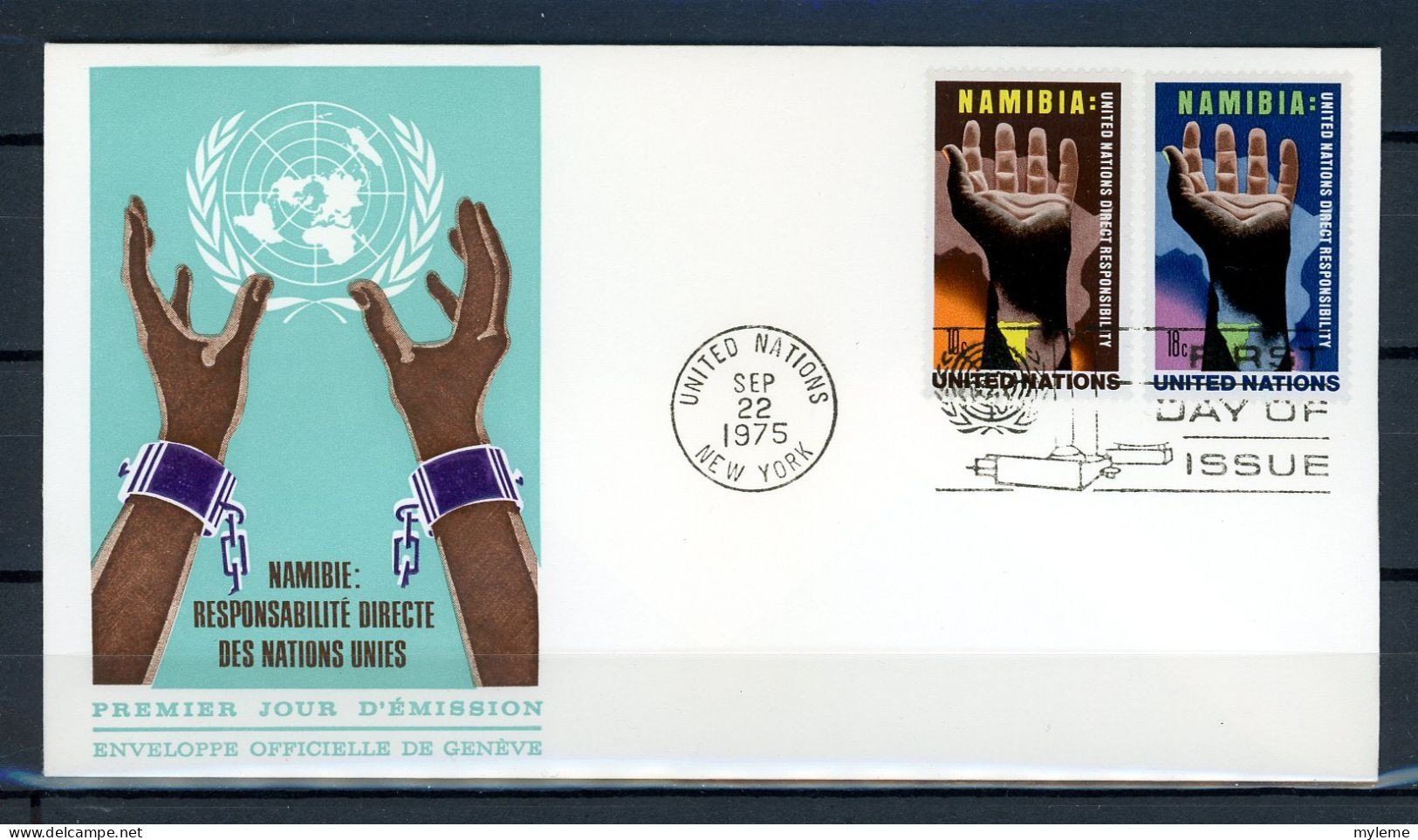 AX3a-1 Nations Unies N° 255 + 256   Saisir !!! - FDC