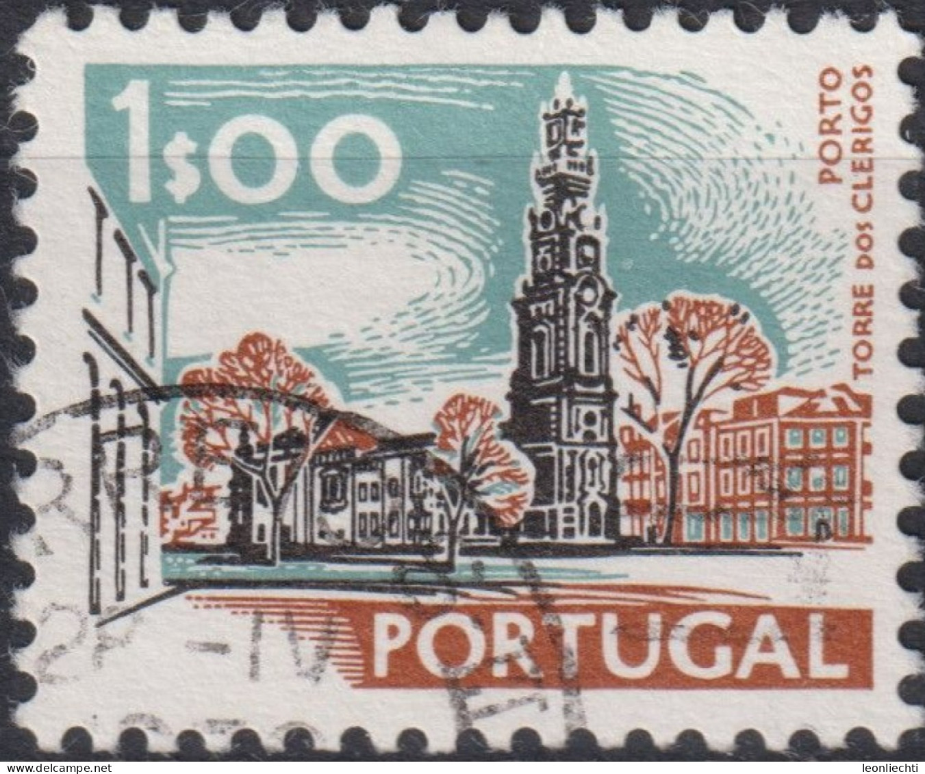 1972 Portugal ° Mi:PT 1156xI, Sn:PT 1125, Yt:PT 1137, Torre Dos Clérigos, Porto - Usado