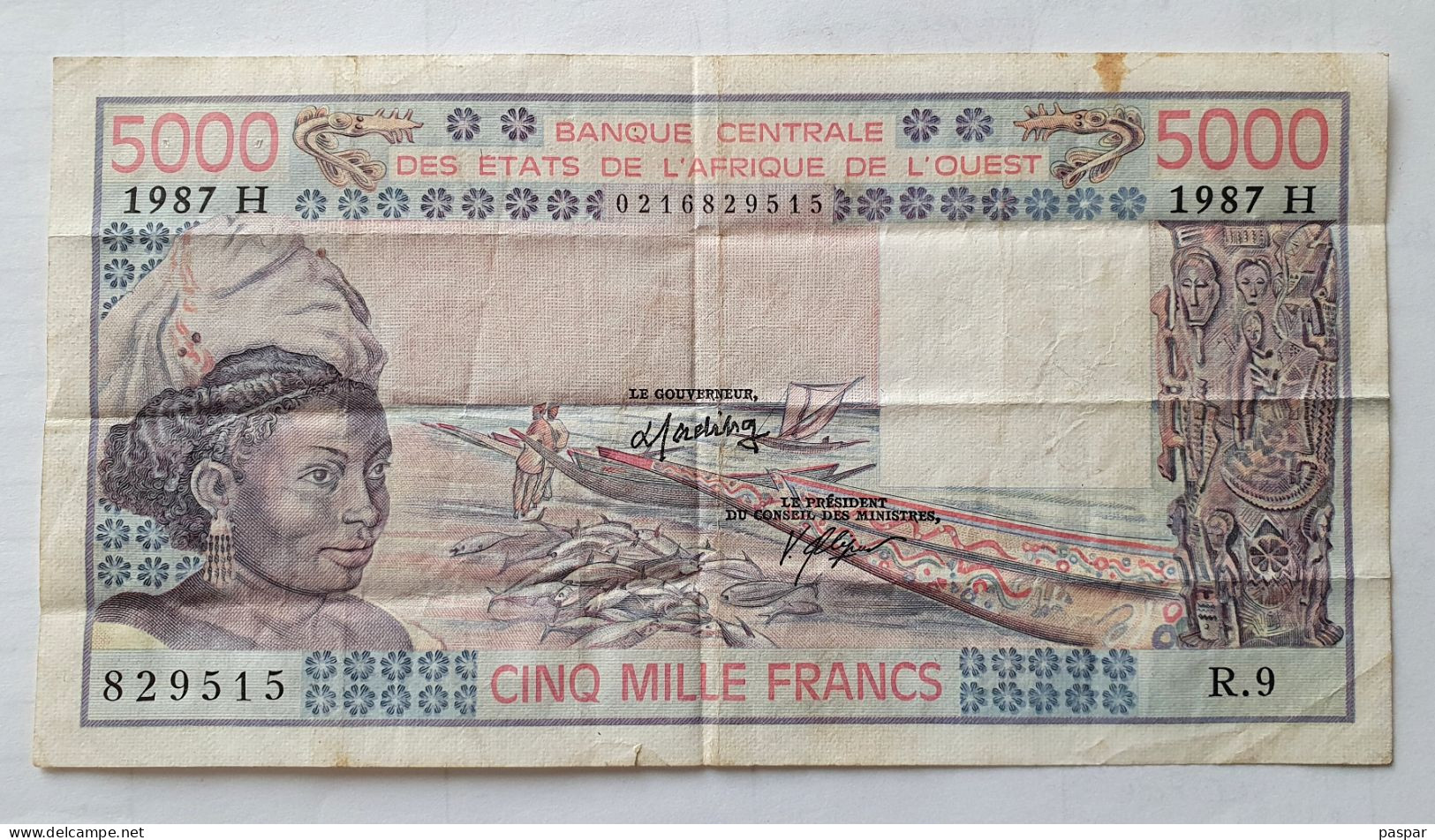 NIGER 5000 FRANCS CFA BCEAO P. 608Hl 1987 - R.9 - Niger