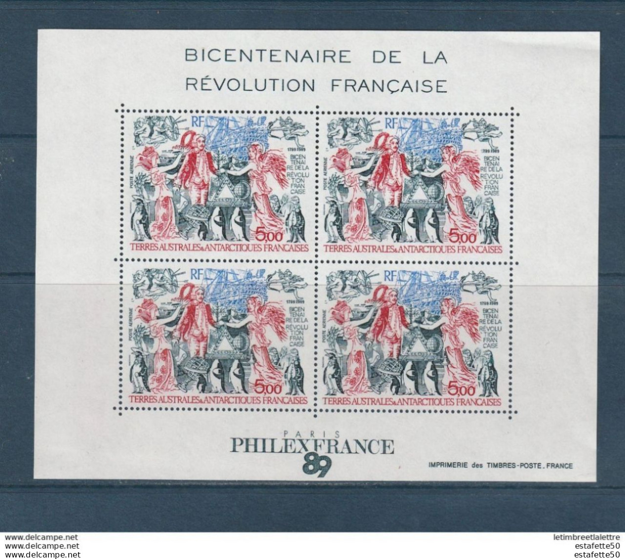 Lot TAAF;1989; BF 1; Révolution Française ;NEUFS**;MNH - Full Years